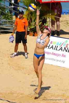 Beach volleyball serving